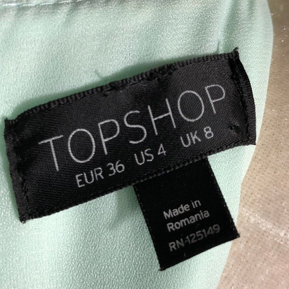 TOPSHOP SLEEVELESS MINT LACE MINI DRESS SIZE 4 - Picture 7 of 8